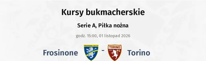Frosinone - Torino kursy bukmacherskie