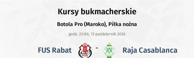 FUS Rabat - Raja Casablanca kursy bukmacherskie