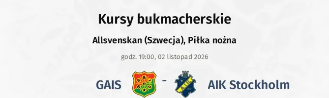 GAIS - AIK Stockholm kursy bukmacherskie