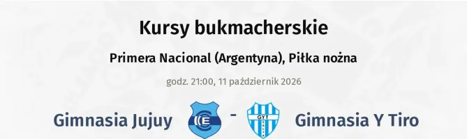 Gimnasia Jujuy - Gimnasia Y Tiro kursy bukmacherskie