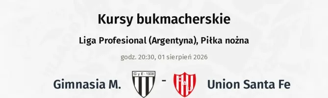 Gimnasia M. - Union Santa Fe kursy bukmacherskie