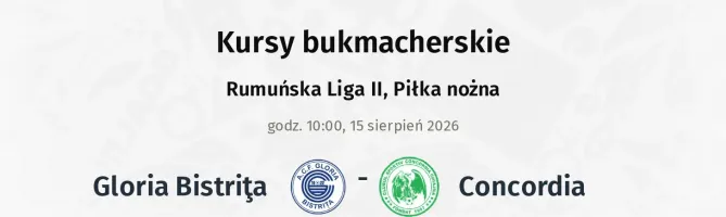 Gloria Bistriţa - Concordia kursy bukmacherskie
