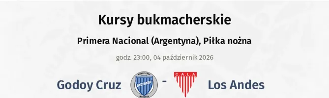 Godoy Cruz - Los Andes kursy bukmacherskie