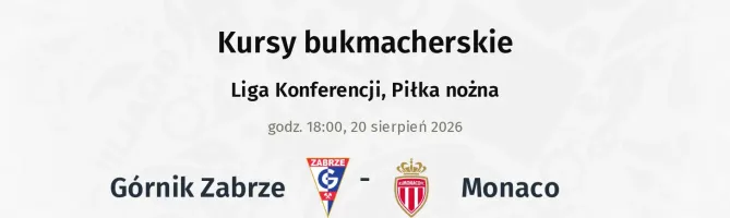 Górnik Zabrze - Monaco kursy bukmacherskie