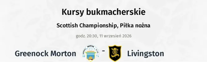 Greenock Morton - Livingston kursy bukmacherskie