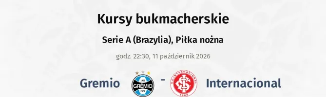 Gremio - Internacional kursy bukmacherskie