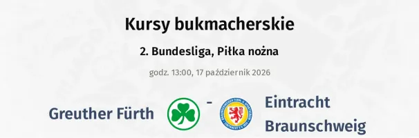 Greuther Fürth - Eintracht Braunschweig kursy bukmacherskie