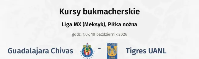 Guadalajara Chivas - Tigres UANL kursy bukmacherskie