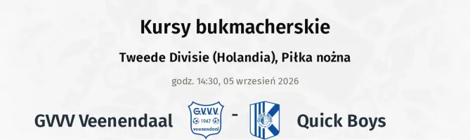GVVV Veenendaal - Quick Boys kursy bukmacherskie