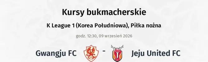 Gwangju FC - Jeju United FC kursy bukmacherskie