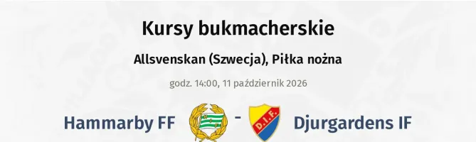 Hammarby FF - Djurgardens IF kursy bukmacherskie