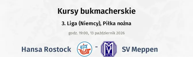 Hansa Rostock - SV Meppen kursy bukmacherskie