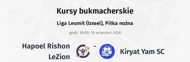 Hapoel Rishon LeZion - Kiryat Yam SC kursy bukmacherskie