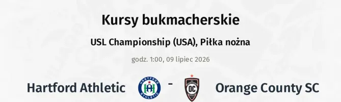 Hartford Athletic - Orange County SC kursy bukmacherskie