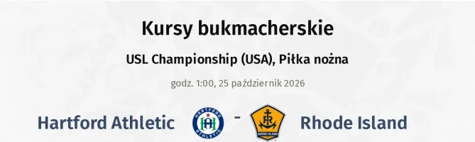 Hartford Athletic - Rhode Island kursy bukmacherskie