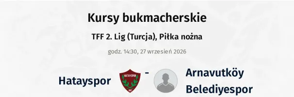 Hatayspor - Arnavutköy Belediyespor kursy bukmacherskie