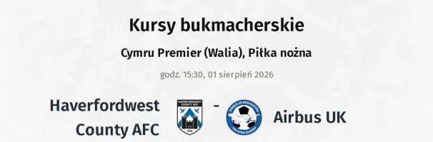 Haverfordwest County AFC - Airbus UK kursy bukmacherskie