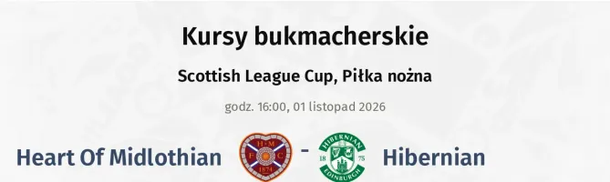 Heart Of Midlothian - Hibernian kursy bukmacherskie