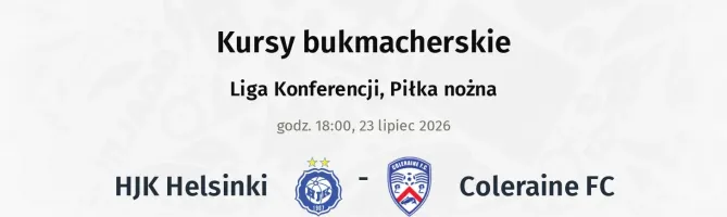 HJK Helsinki - Coleraine FC kursy bukmacherskie