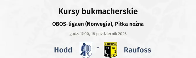 Hodd - Raufoss kursy bukmacherskie