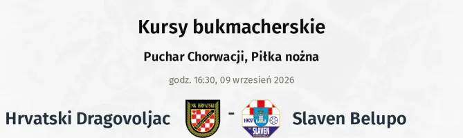 Hrvatski Dragovoljac - Slaven Belupo kursy bukmacherskie