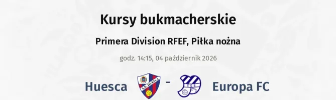 Huesca - Europa FC kursy bukmacherskie