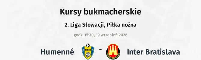 Humenné - Inter Bratislava kursy bukmacherskie