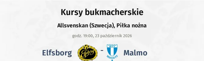 IF Elfsborg - Malmo FF kursy bukmacherskie