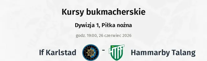 IF Karlstad - Hammarby Talang kursy bukmacherskie