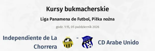 Independiente de La Chorrera - CD Arabe Unido kursy bukmacherskie