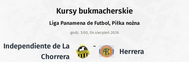 Independiente de La Chorrera - Herrera kursy bukmacherskie