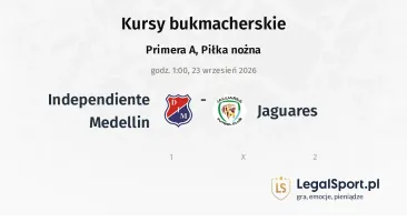 Independiente Medellin - Jaguares kursy bukmacherskie
