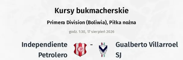Independiente Petrolero - Gualberto Villarroel SJ kursy bukmacherskie