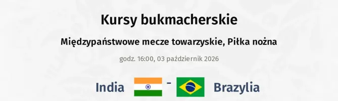India - Brazylia kursy bukmacherskie