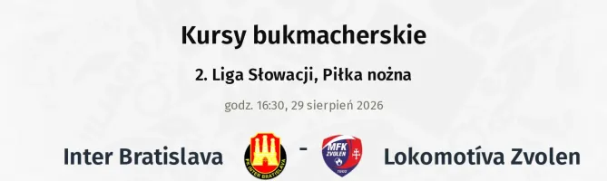 Inter Bratislava - Lokomotíva Zvolen kursy bukmacherskie