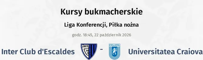 Inter Club d'Escaldes - Universitatea Craiova kursy bukmacherskie