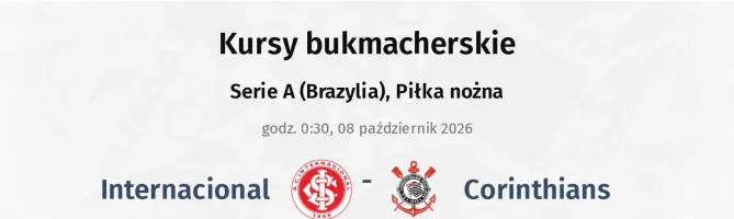 Internacional - Corinthians kursy bukmacherskie