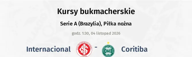 Internacional - Coritiba kursy bukmacherskie