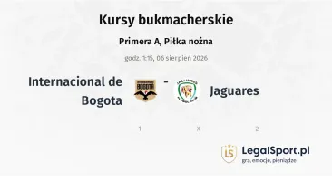 Internacional de Bogota - Jaguares kursy bukmacherskie