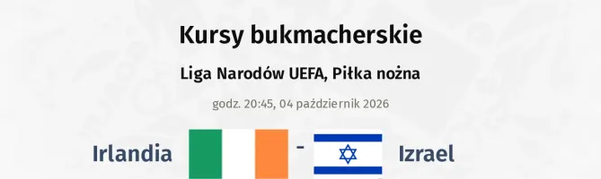 Irlandia - Izrael kursy bukmacherskie