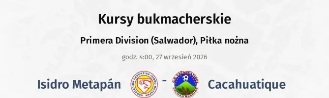 Isidro Metapán - Cacahuatique kursy bukmacherskie