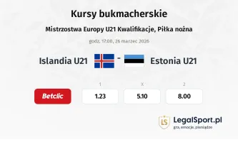 Islandia U21 - Estonia U21 kursy bukmacherskie
