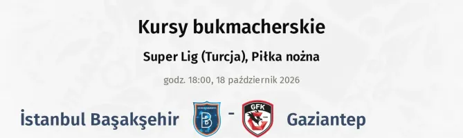 Istanbul Basaksehir - Gazişehir Gaziantep kursy bukmacherskie