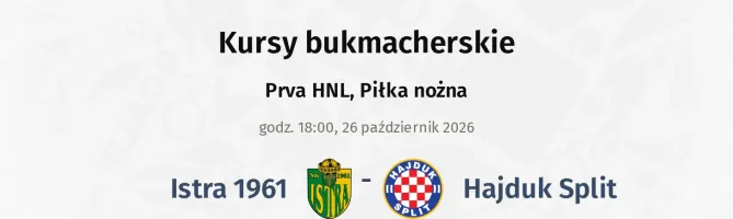 Istra 1961 - Hajduk Split kursy bukmacherskie