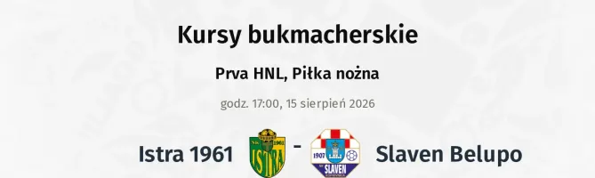 Istra 1961 - Slaven Belupo kursy bukmacherskie