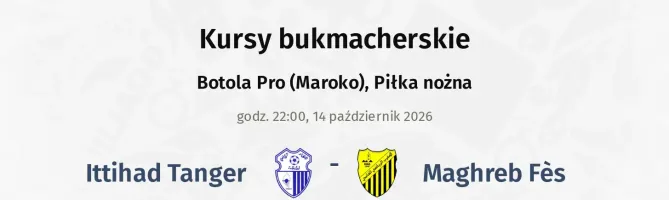 Ittihad Tanger - Maghreb Fès kursy bukmacherskie