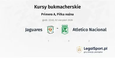 Jaguares - Atletico Nacional kursy bukmacherskie