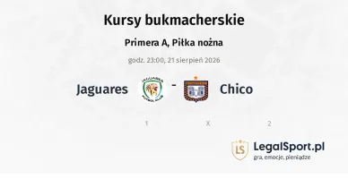 Jaguares - Chico kursy bukmacherskie