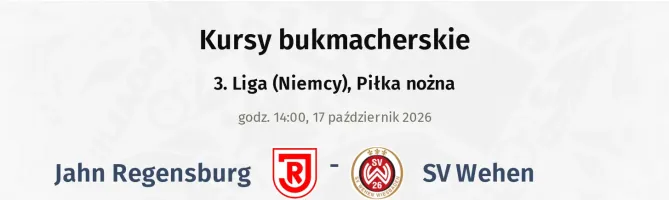 Jahn Regensburg - SV Wehen kursy bukmacherskie