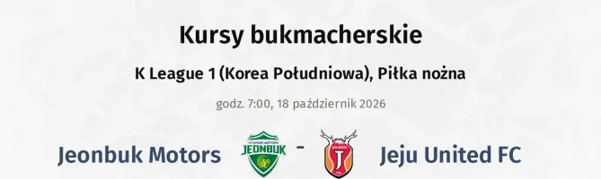 Jeonbuk Motors - Jeju United FC kursy bukmacherskie